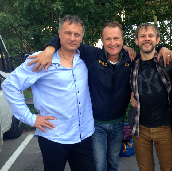 Michael Nyqvist, Carl-Petter Eriksson & Dominic Monaghan in 100 Code.